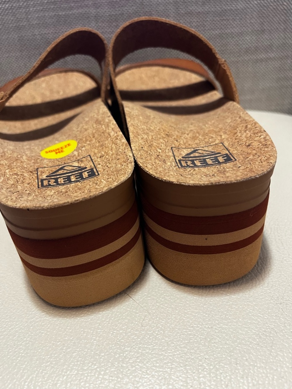 Reef Cushion Vista Higher Cognac Dual-Strap Platform Slide Women’s Size 9 - Picture 6 of 9